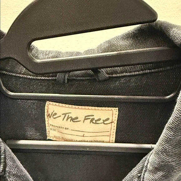 Free People Black Denim Fringe Jacket - Picture 2 of 4